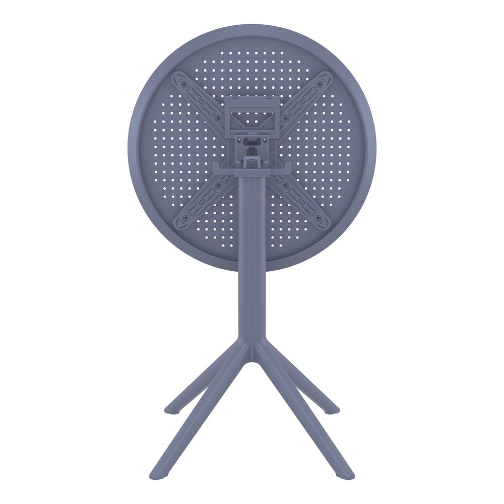 Sky Round Folding Table 24 inch Dark Gray. Picture 4