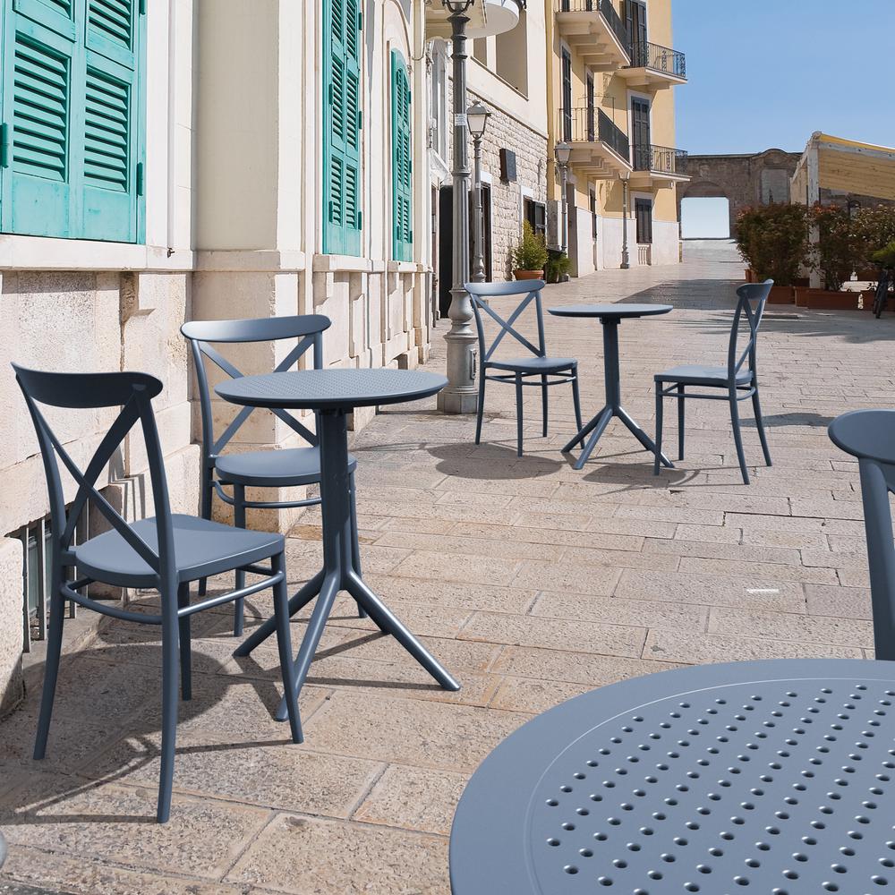 Sky Round Folding Table 24 inch Dark Gray. Picture 9