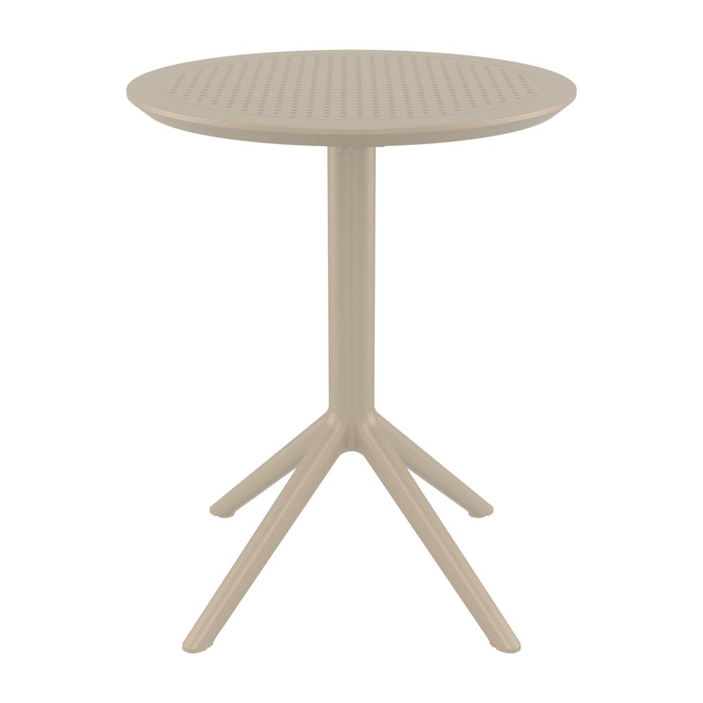 Sky Round Folding Table 24 inch Taupe. Picture 2