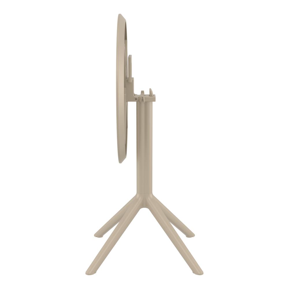 Sky Round Folding Table 24 inch Taupe. Picture 3