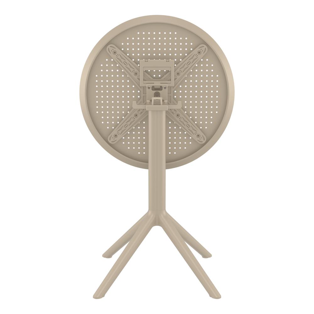 Sky Round Folding Table 24 inch Taupe. Picture 4
