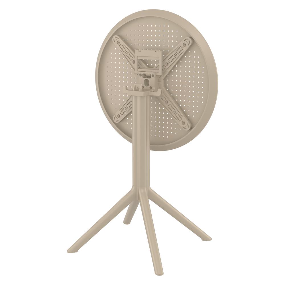 Sky Round Folding Table 24 inch Taupe. Picture 5