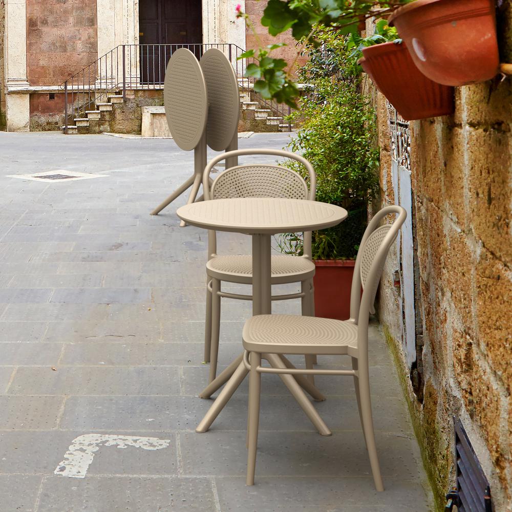 Sky Round Folding Table 24 inch Taupe. Picture 8