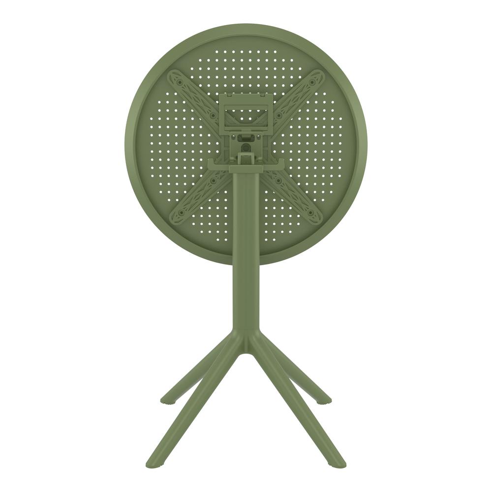 Sky Round Folding Table 24 inch Olive Green. Picture 4