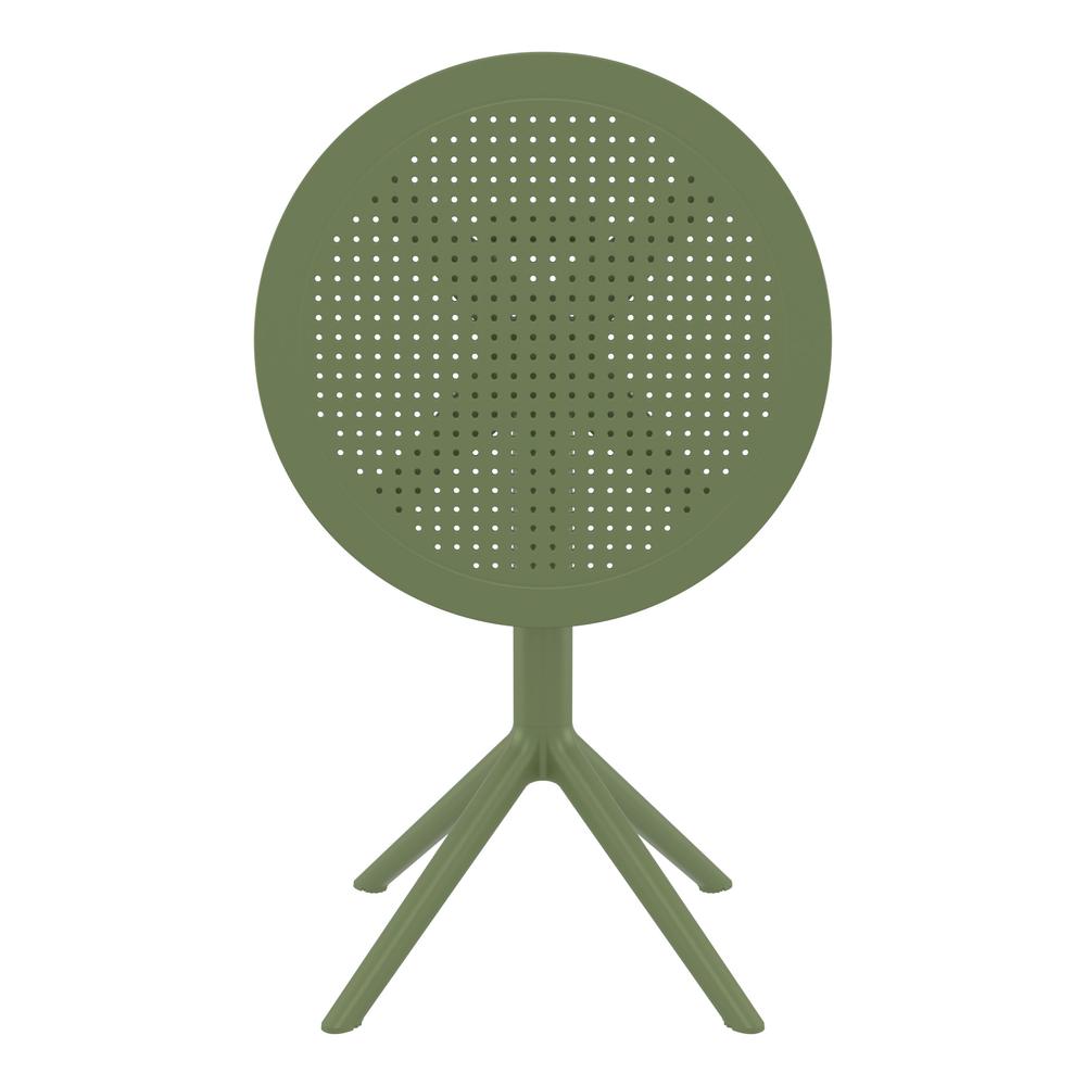 Sky Round Folding Table 24 inch Olive Green. Picture 6