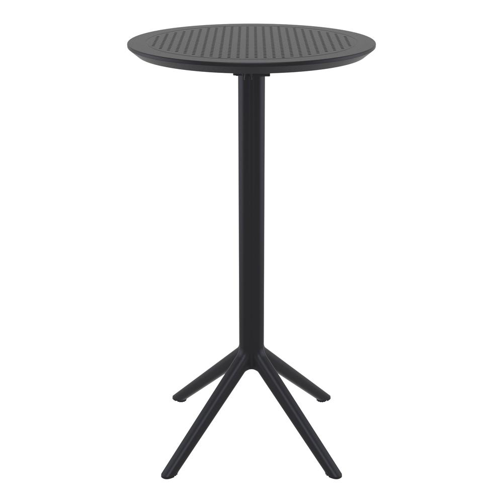 Sky Round Folding Bar Table 24 inch Black. Picture 2