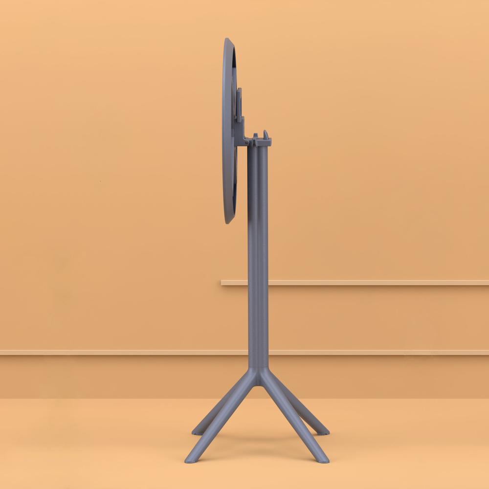 Sky Round Folding Bar Table 24 inch Dark Gray. Picture 8