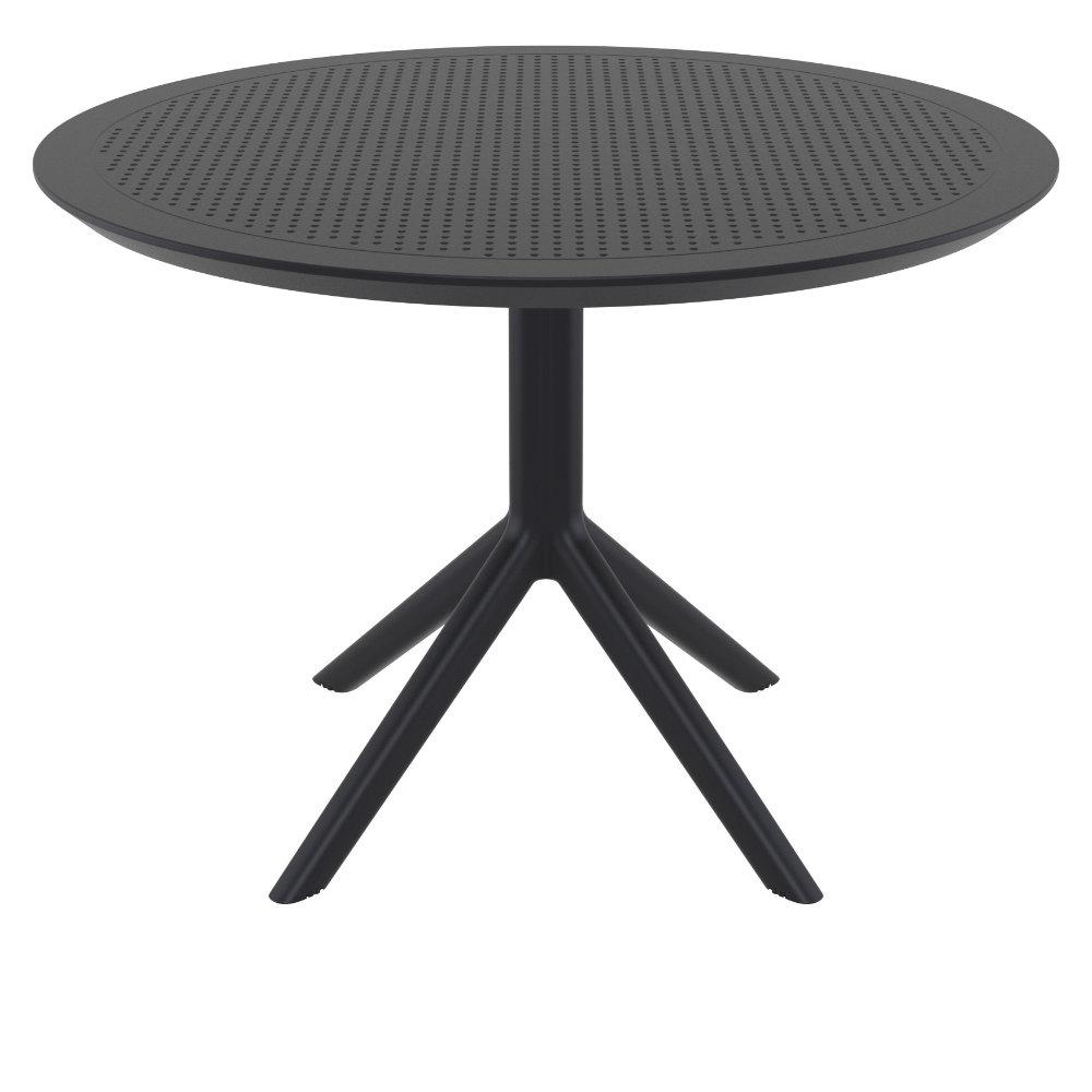 Sky Round Folding Table 42 inch Black. Picture 1