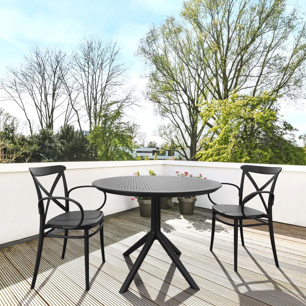 Sky Round Folding Table 42 inch Black. Picture 6
