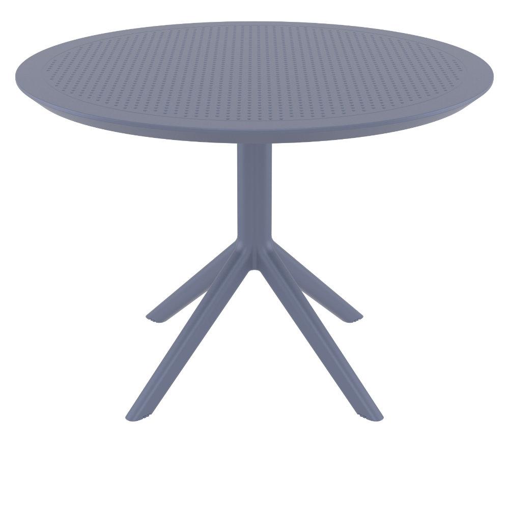 Sky Round Folding Table 42 inch Dark Gray. Picture 1