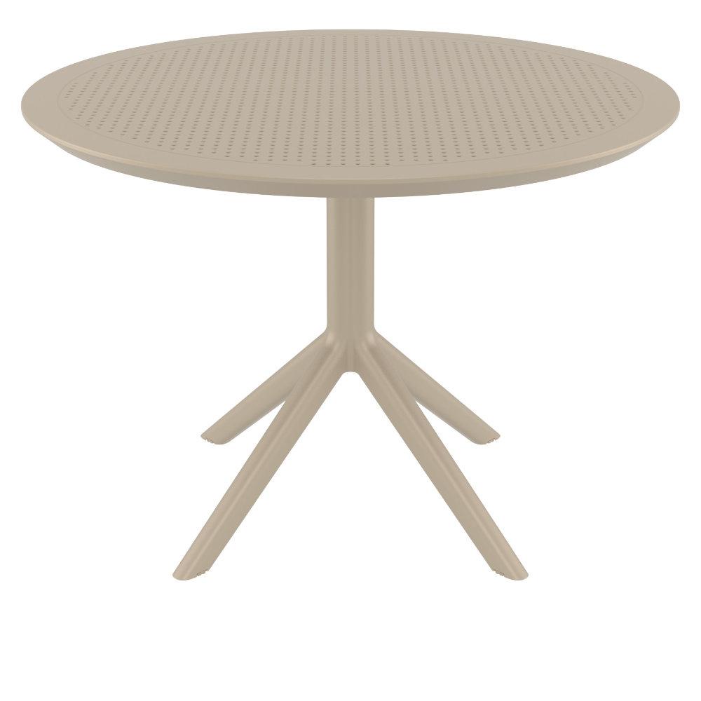 Sky Round Folding Table 42 inch Taupe. Picture 1