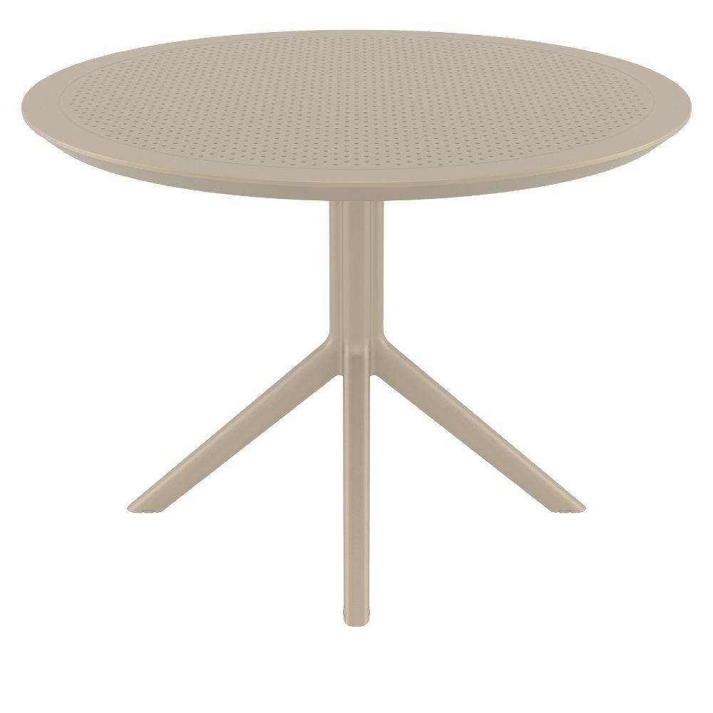 Sky Round Folding Table 42 inch Taupe. Picture 3