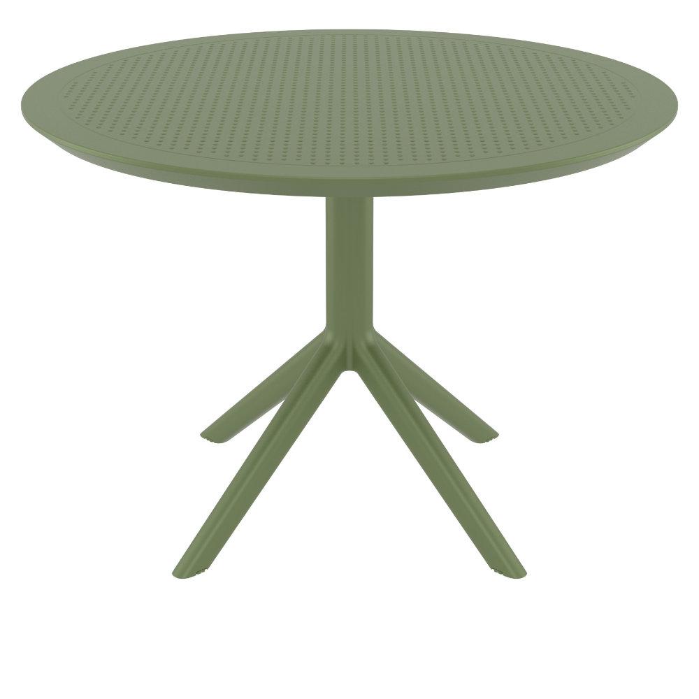 Sky Round Folding Table 42 inch Olive Green. Picture 1