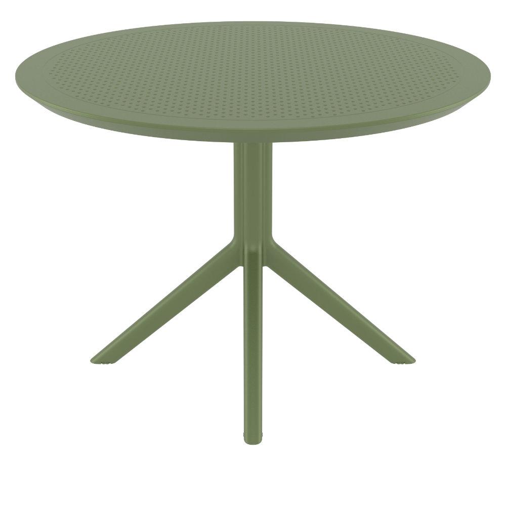 Sky Round Folding Table 42 inch Olive Green. Picture 2