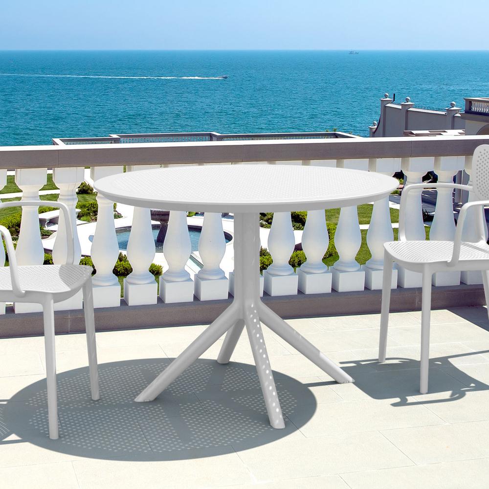 Sky Round Folding Table 42 inch White. Picture 4