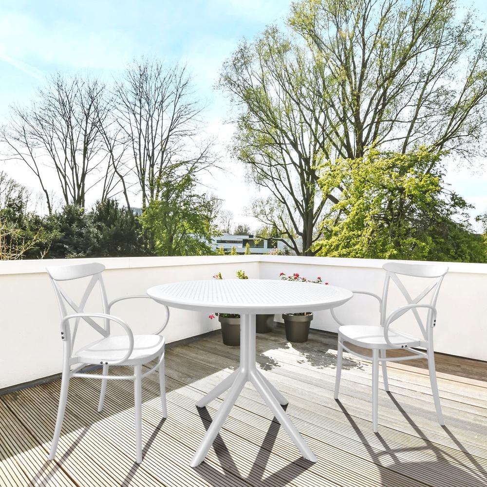 Sky Round Folding Table 42 inch White. Picture 6