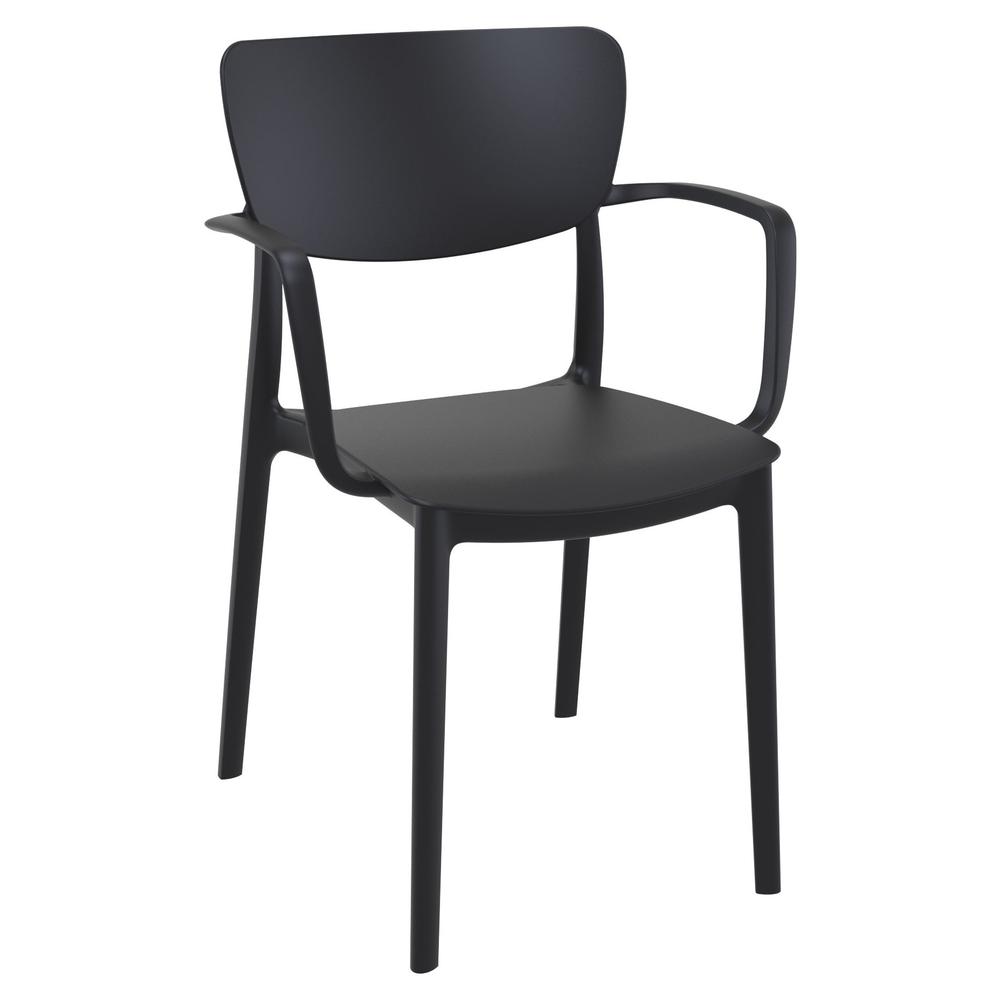 Lisa Outdoor Dining Arm Chair Black, Set of 2. Picture 1