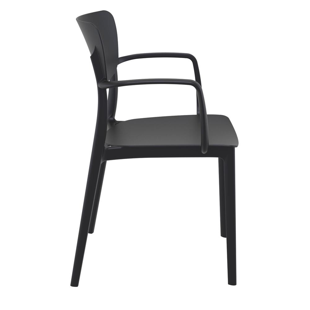 Lisa Outdoor Dining Arm Chair Black, Set of 2. Picture 4