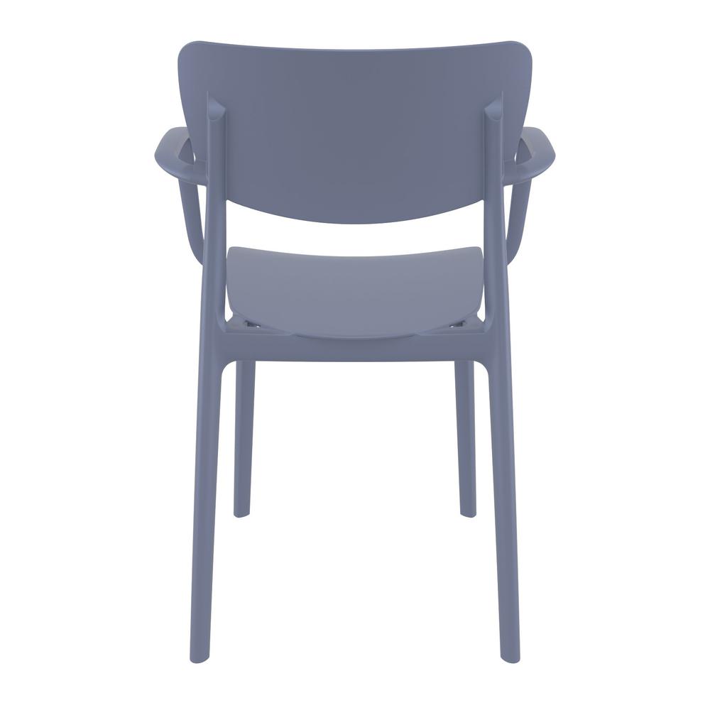 Lisa Outdoor Dining Arm Chair Dark Gray, Set of 2. Picture 5