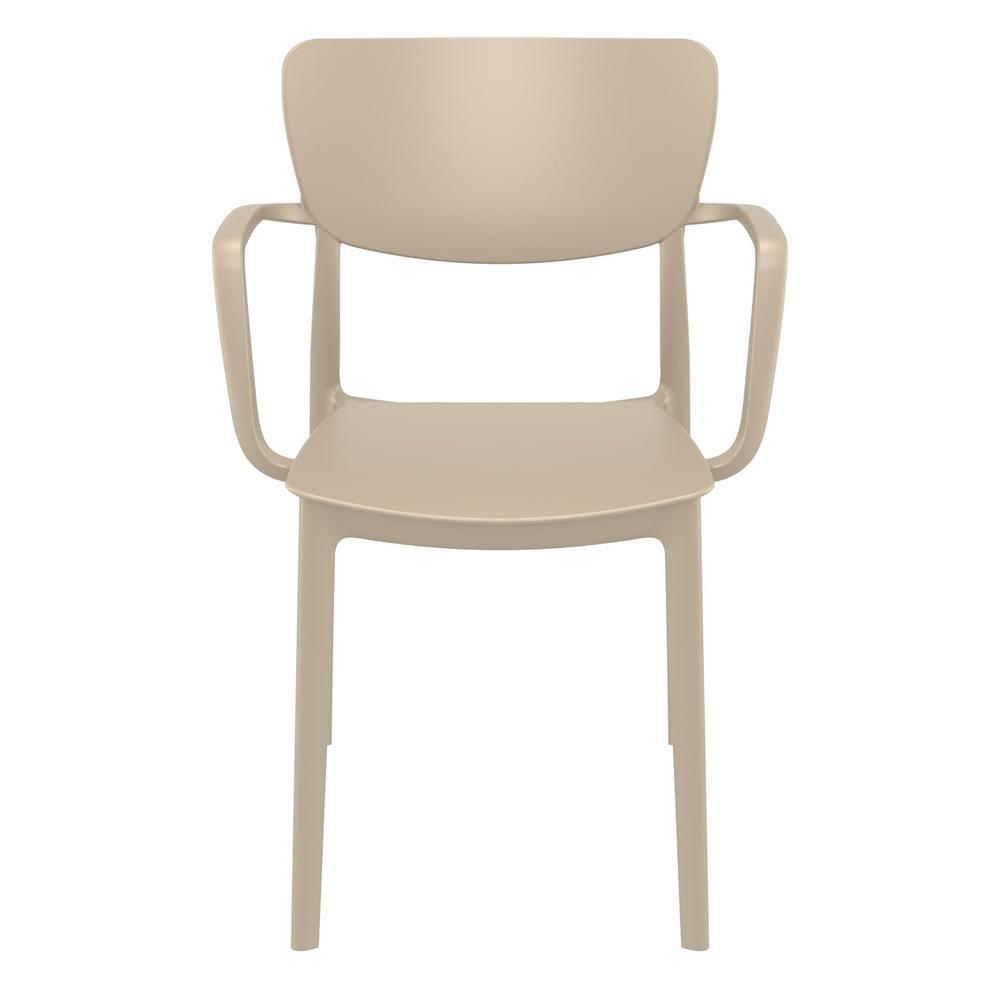Lisa Outdoor Dining Arm Chair Taupe, Set of 2. Picture 3