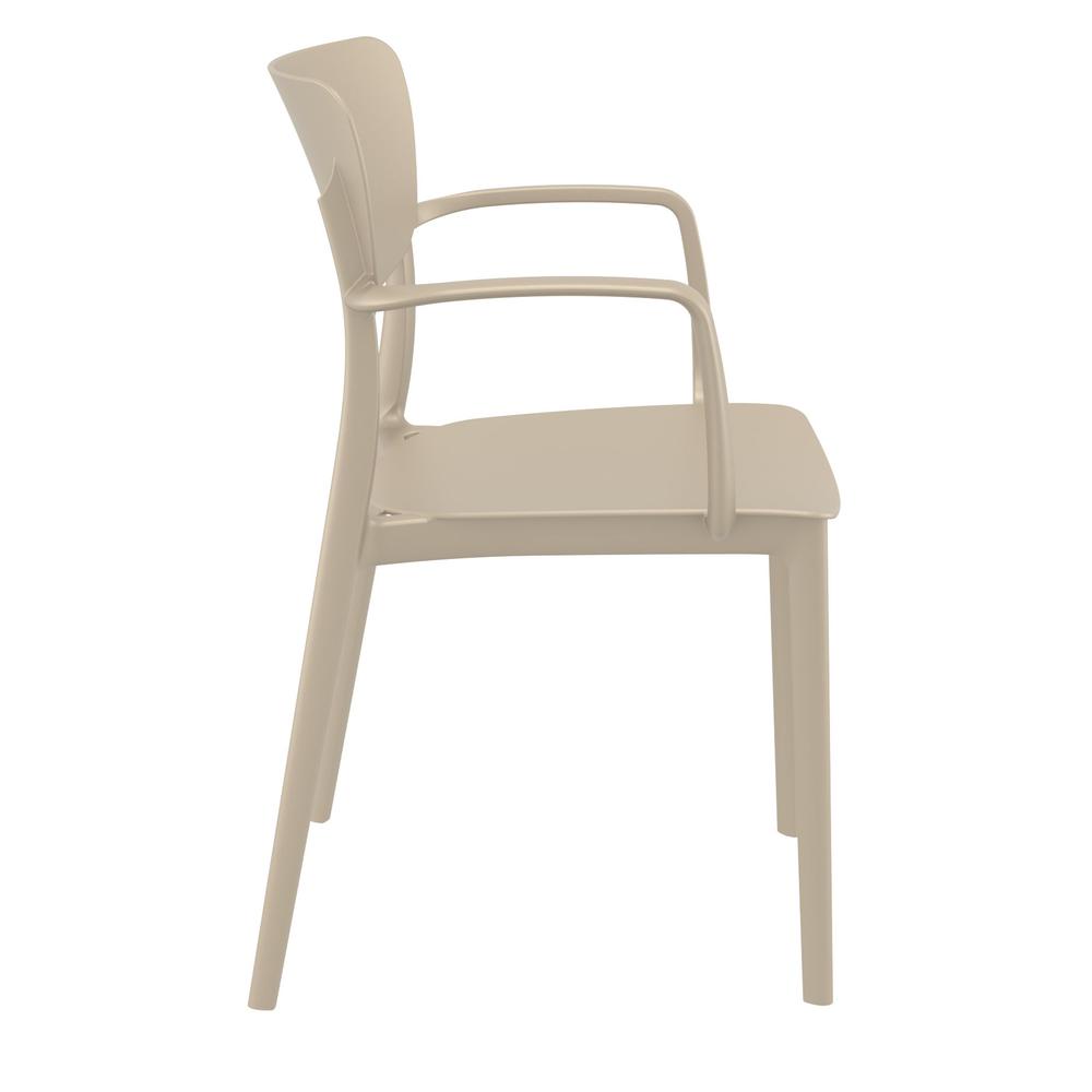 Lisa Outdoor Dining Arm Chair Taupe, Set of 2. Picture 4