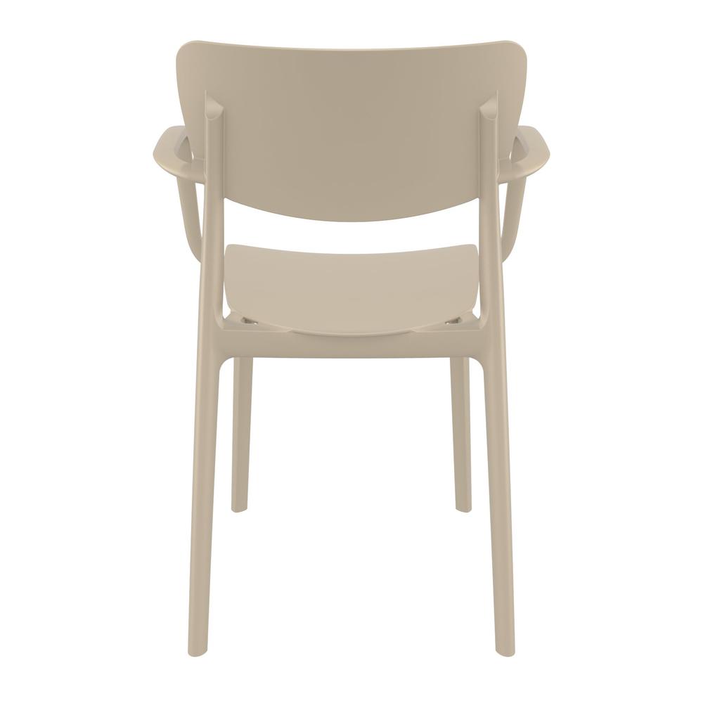 Lisa Outdoor Dining Arm Chair Taupe, Set of 2. Picture 5
