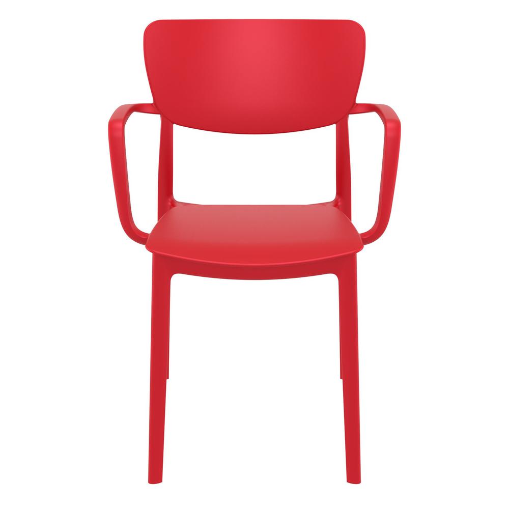 Lisa Outdoor Dining Arm Chair Red, Set of 2. Picture 3