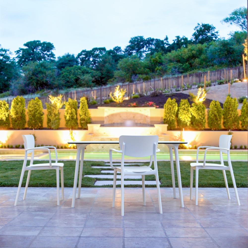 Lisa Outdoor Dining Arm Chair White, Set of 2. Picture 7