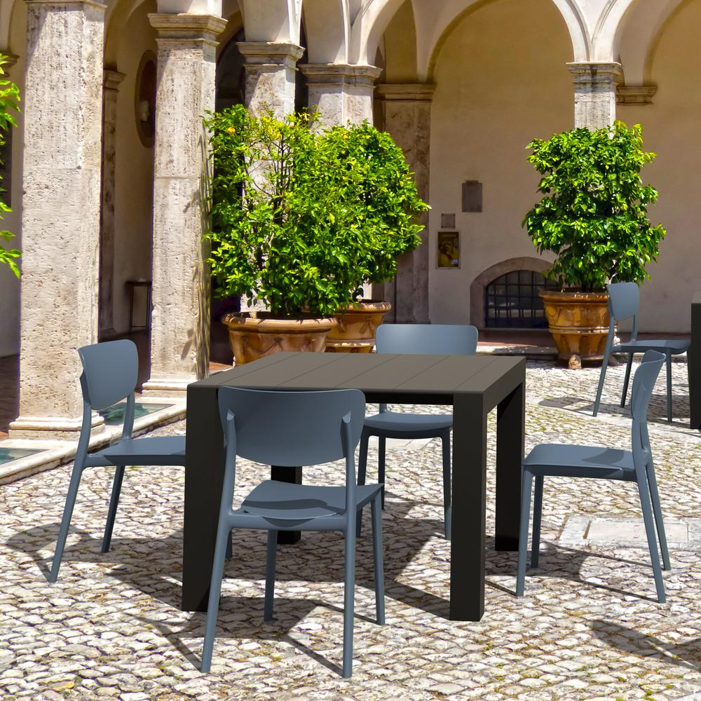 Monna Outdoor Dining Chair Dark Gray, Set of 2. Picture 6