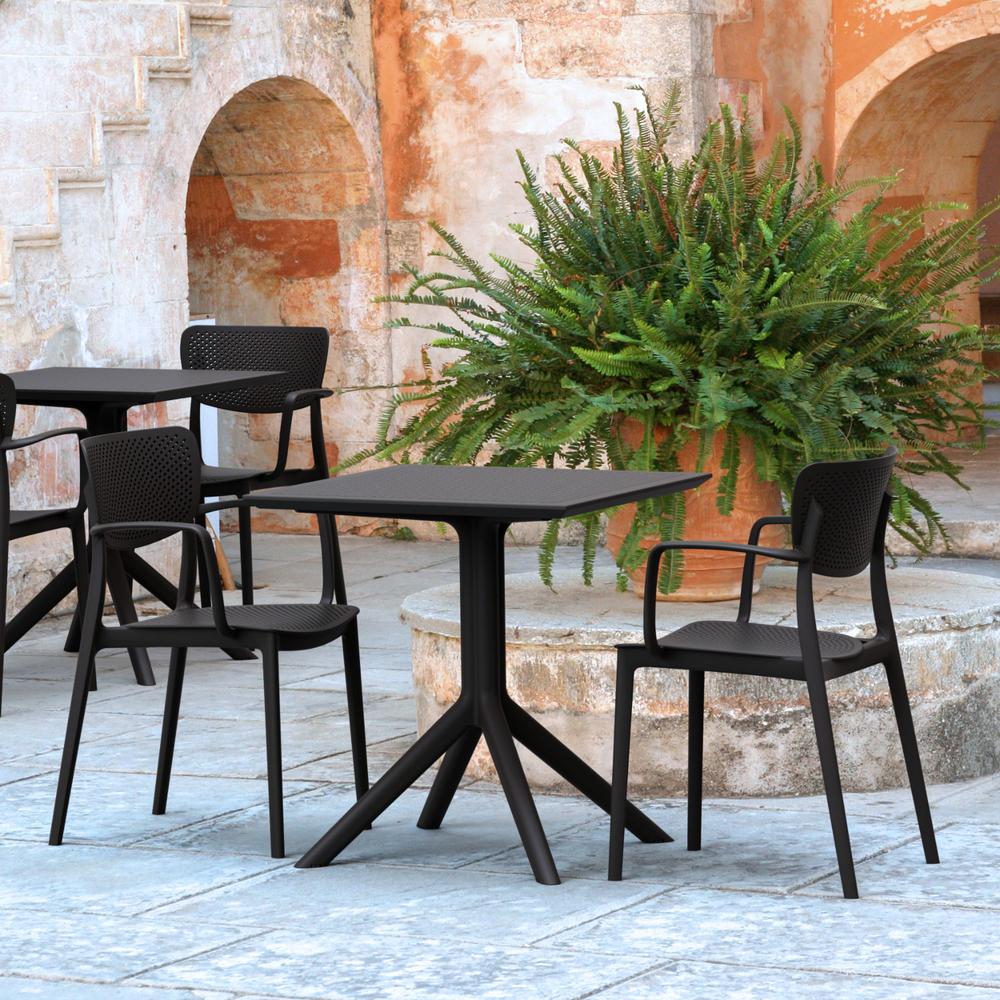 Loft Bistro Set 3 Piece with 27 inch Table Top Black. Picture 1