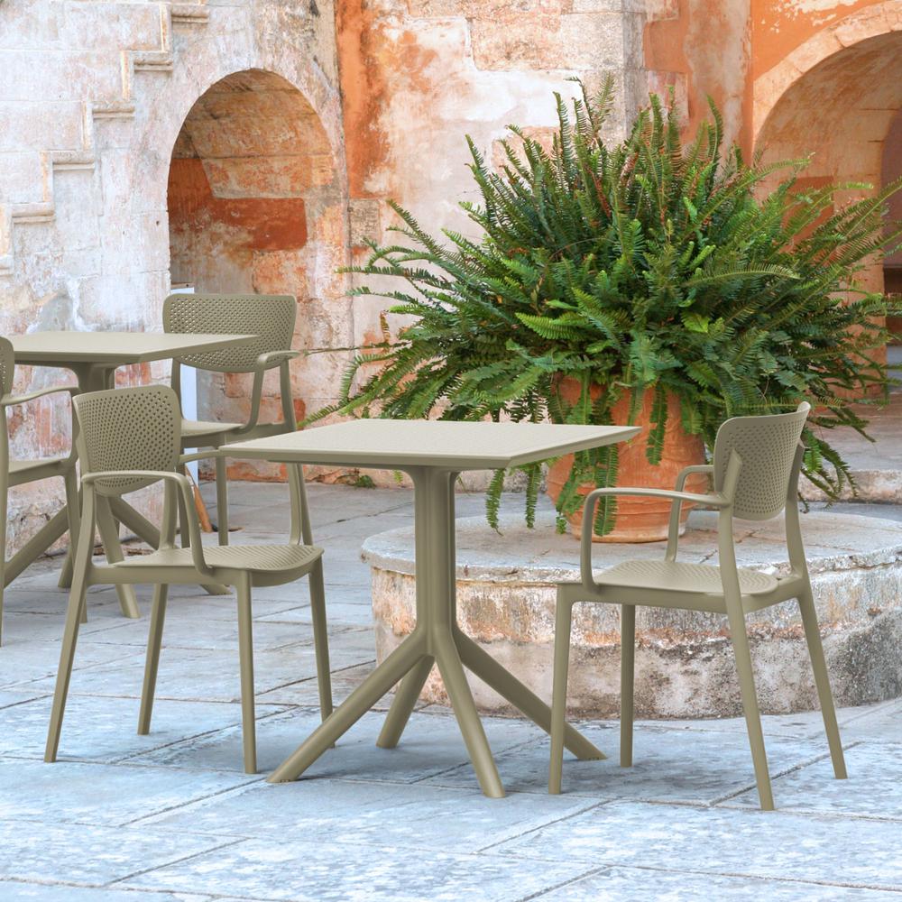 Loft Bistro Set 3 Piece with 27 inch Table Top Taupe. Picture 1