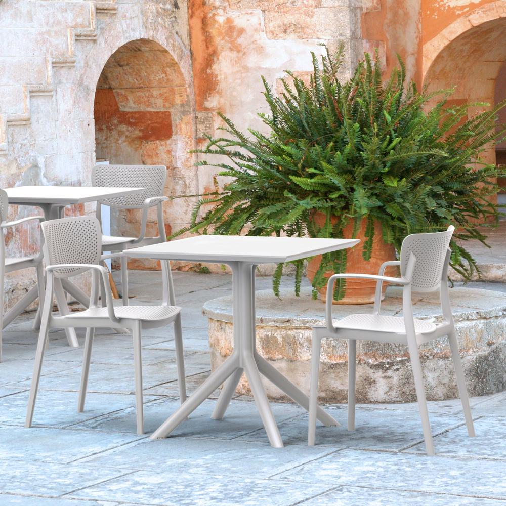 Loft Bistro Set 3 Piece with 27 inch Table Top White. Picture 1