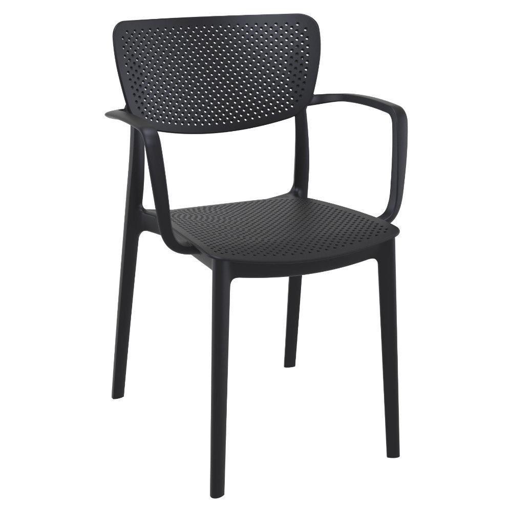 Loft Round Bistro Set 3 Piece with 24 inch Table Top Black. Picture 2