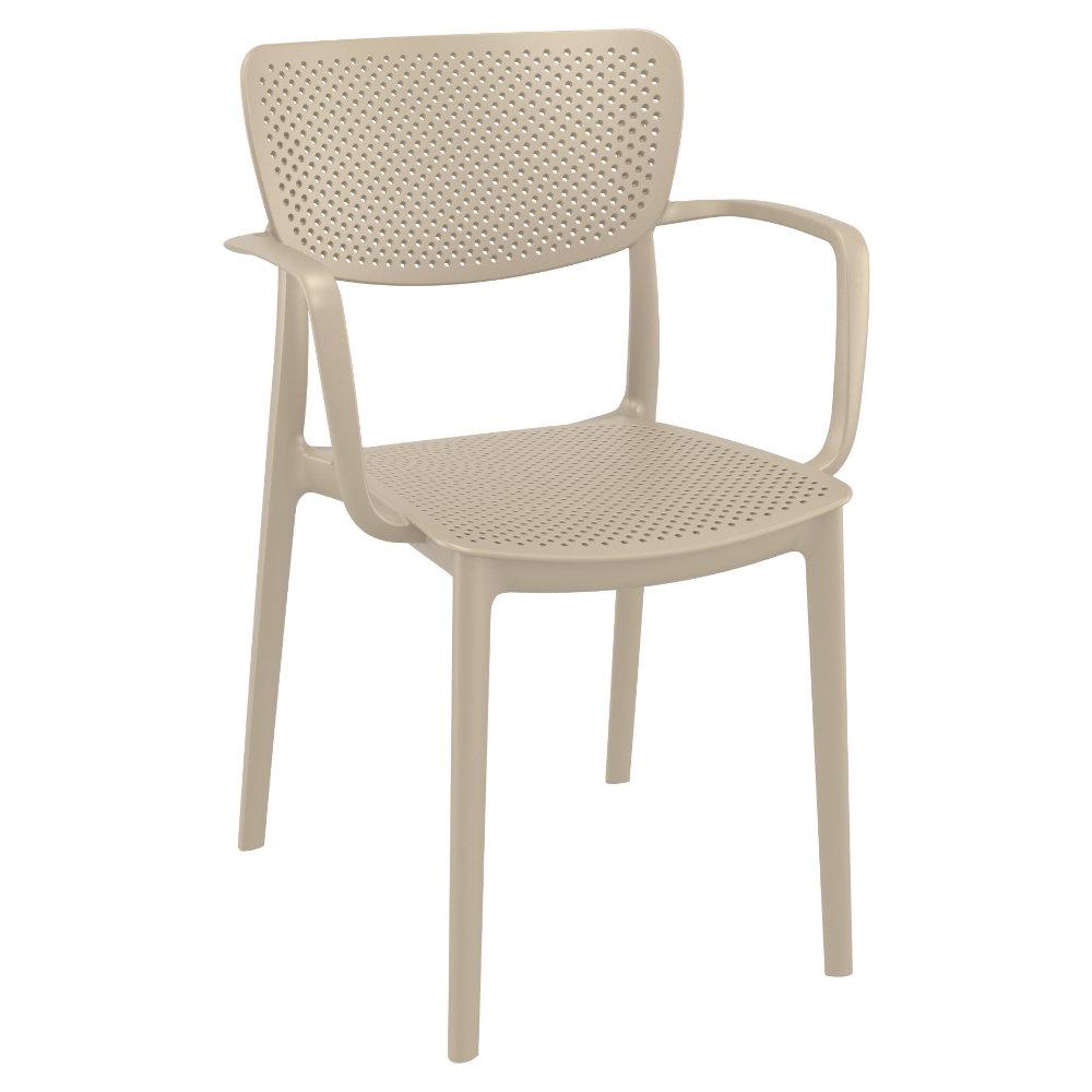 Loft Round Bistro Set 3 Piece with 24 inch Table Top Taupe. Picture 2
