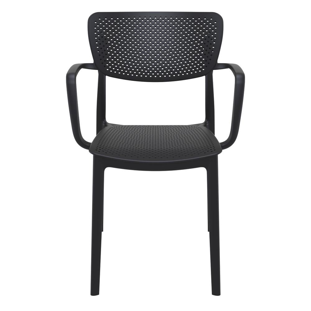 Loft Outdoor Dining Arm Chair Black, Set of 2. Picture 3
