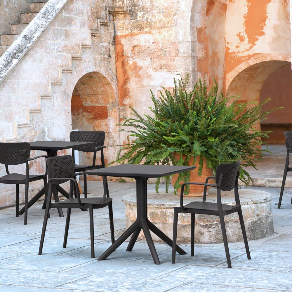 Loft Outdoor Dining Arm Chair Black, Set of 2. Picture 8