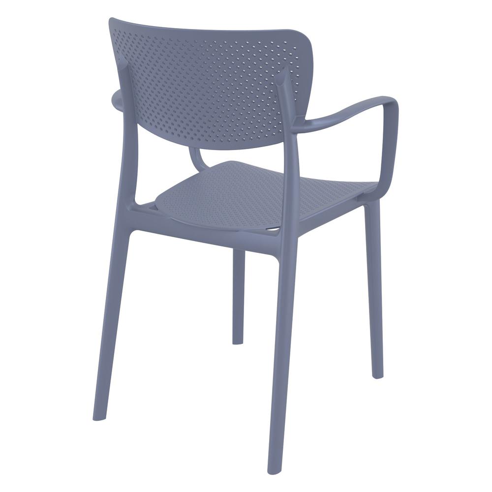 Loft Outdoor Dining Arm Chair Dark Gray, Set of 2. Picture 2