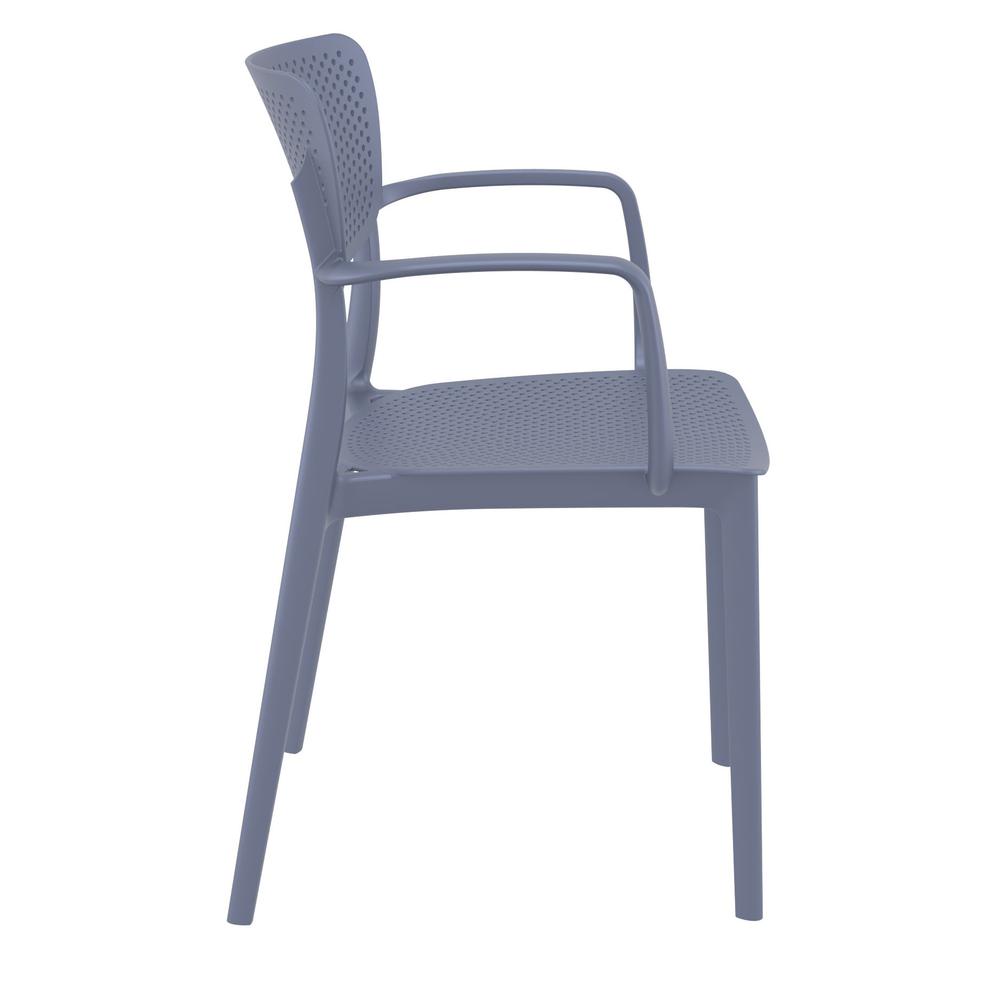 Loft Outdoor Dining Arm Chair Dark Gray, Set of 2. Picture 4
