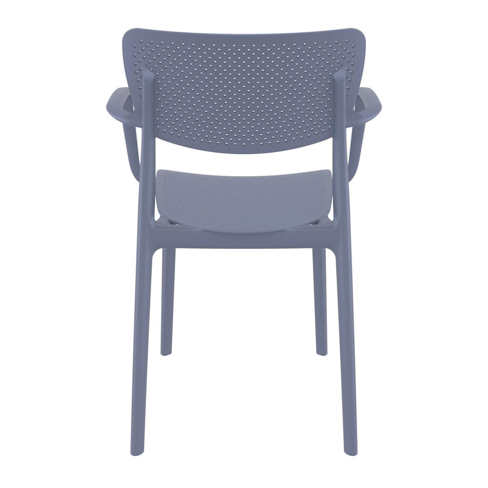 Loft Outdoor Dining Arm Chair Dark Gray, Set of 2. Picture 5