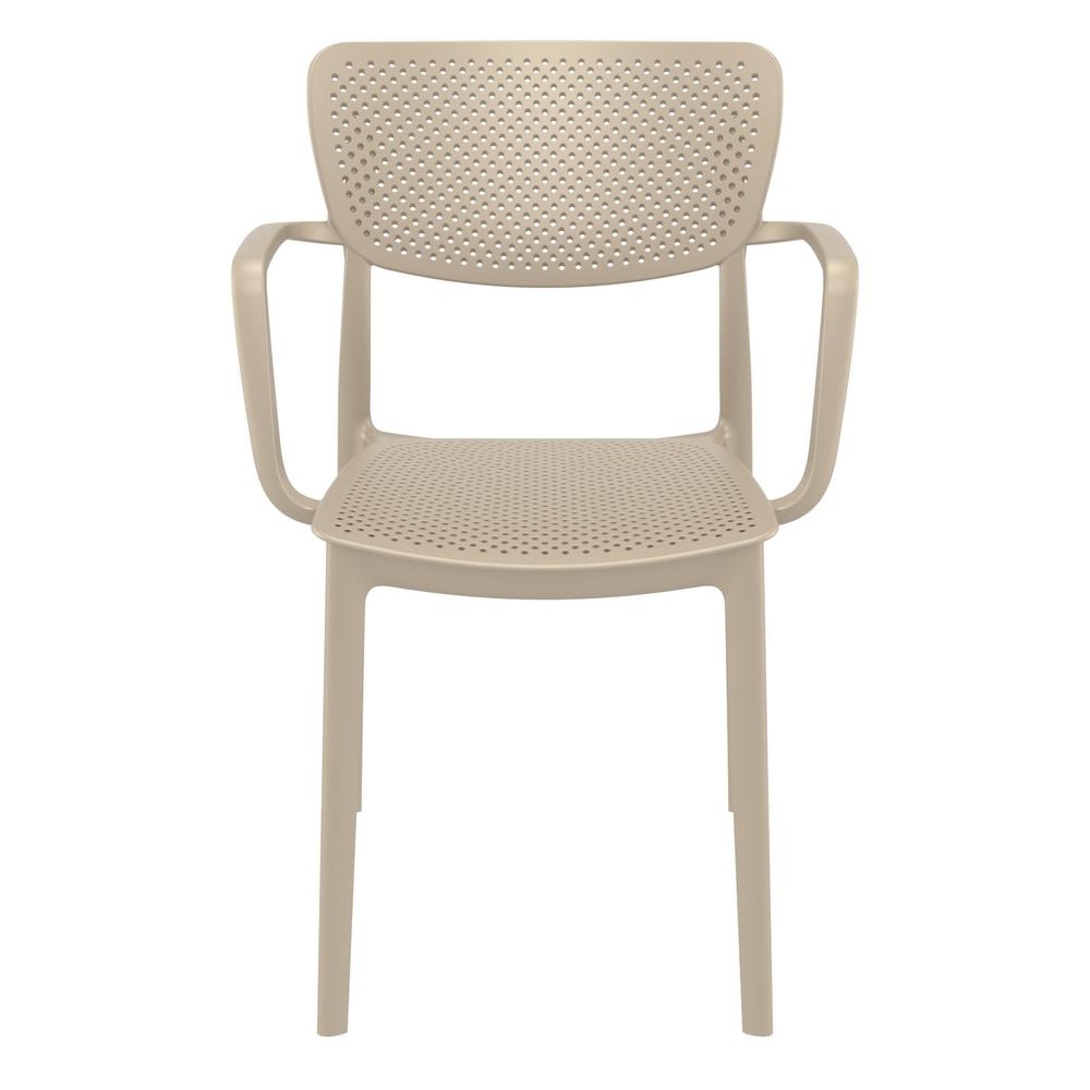 Loft Outdoor Dining Arm Chair Taupe, Set of 2. Picture 3