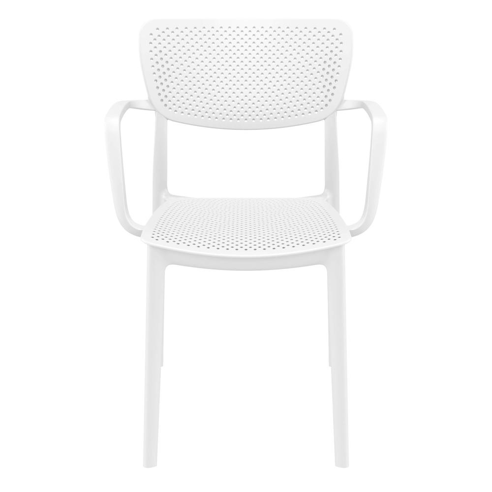 Loft Outdoor Dining Arm Chair White, Set of 2. Picture 3