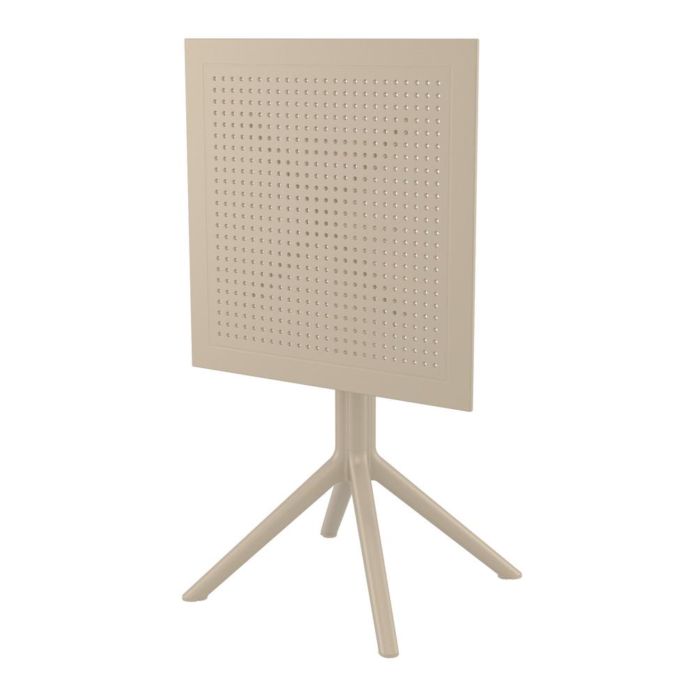 Lucy Outdoor Bistro Set 3 Piece with 24 inch Table Top Taupe. Picture 3