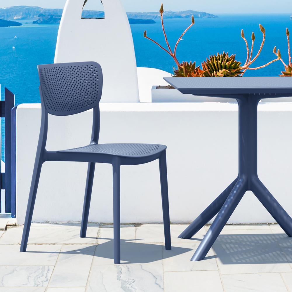 Lucy Outdoor Bistro Set 3 Piece with 27 inch Table Top Dark Gray. Picture 2