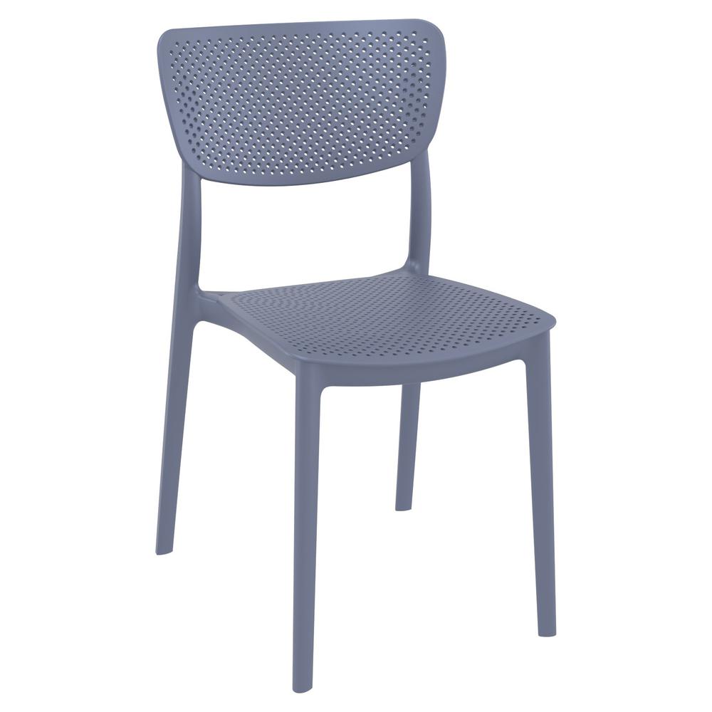 Lucy Outdoor Bistro Set 3 Piece with 27 inch Table Top Dark Gray. Picture 3
