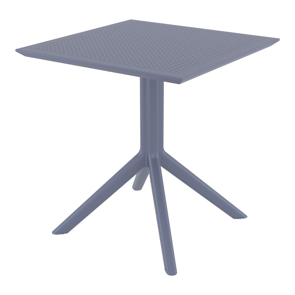 Lucy Outdoor Bistro Set 3 Piece with 27 inch Table Top Dark Gray. Picture 4