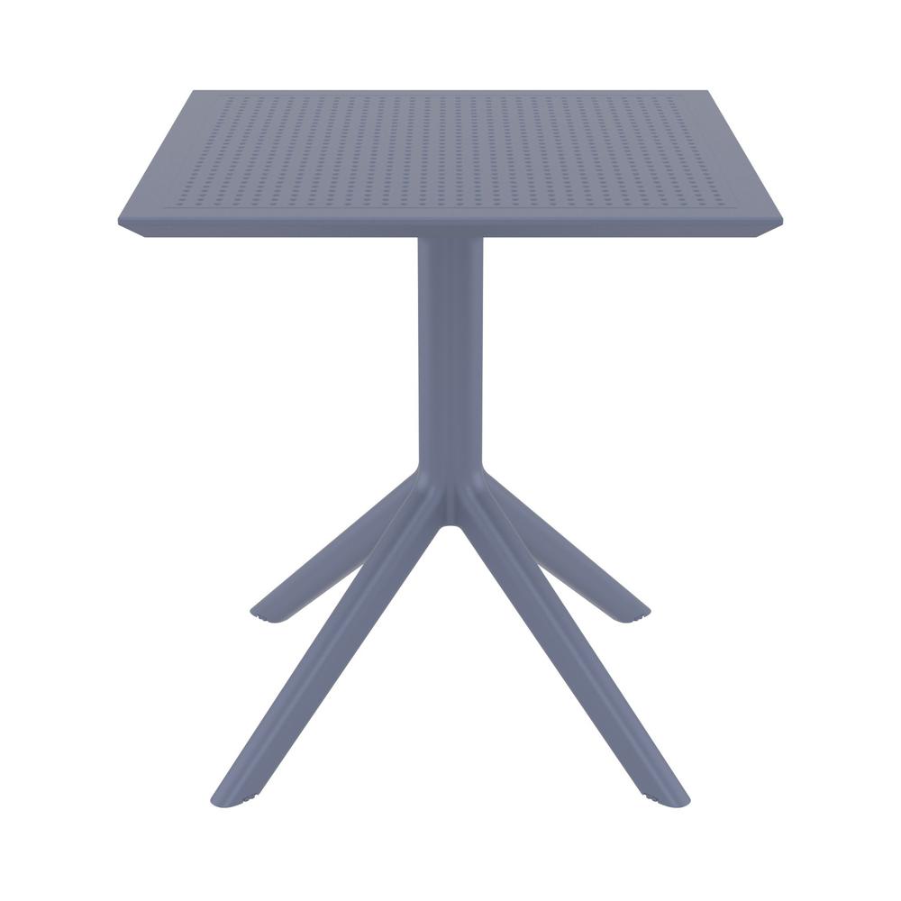 Lucy Outdoor Bistro Set 3 Piece with 27 inch Table Top Dark Gray. Picture 5