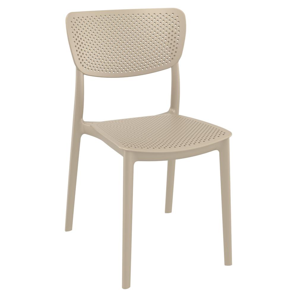 Lucy Outdoor Bistro Set 3 Piece with 27 inch Table Top Taupe. Picture 1