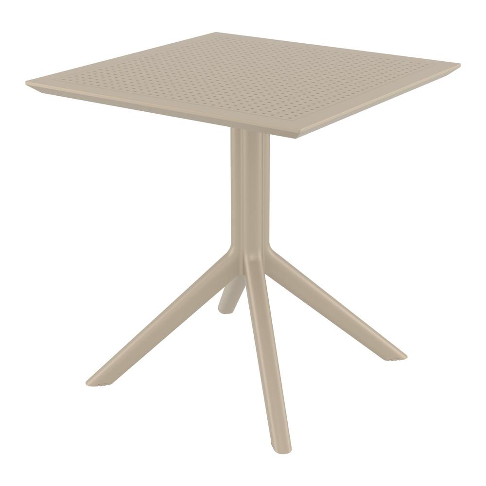 Lucy Outdoor Bistro Set 3 Piece with 27 inch Table Top Taupe. Picture 2
