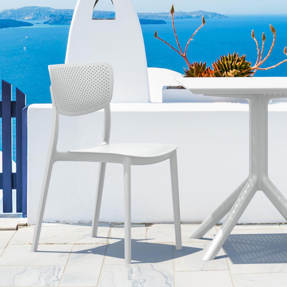 Lucy Outdoor Bistro Set 3 Piece with 27 inch Table Top White. Picture 2