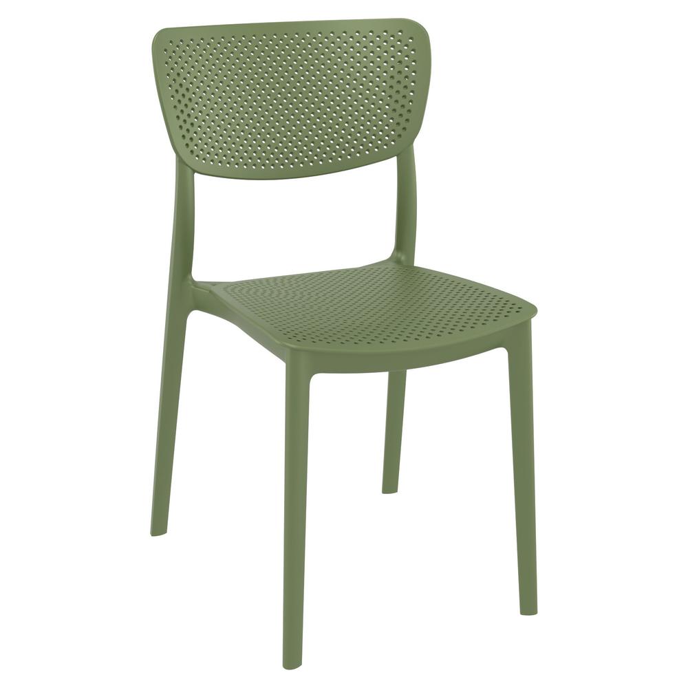 Lucy Outdoor Bistro Set 3 Piece with 31 inch Table Top Olive Green. Picture 2